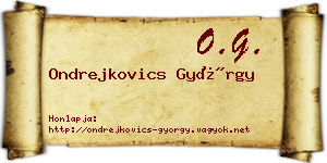 Ondrejkovics György névjegykártya